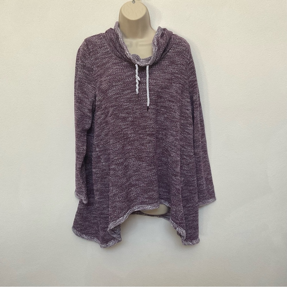 Calvin Klein Performance Purple Quick Dry Cowl Long Sleeve Lounge Top Size 1X